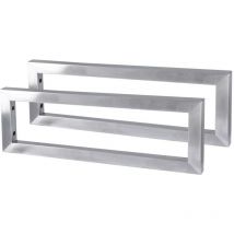 Bc-elec - CMD055 2 équerres de fixation en inox brossé pour plan de vasque, Equerres pour lavabo 55x15x3cm, Equerres pour meubles étagères