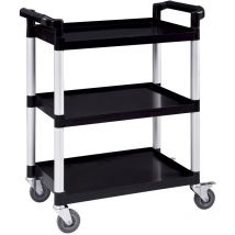 GX-032A Chariot de Service à roulettes, Desserte de cuisine, Servante 3 étages avec freins, 83x42x96cm - Bc-elec
