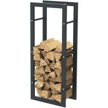 Bc-elec - HHWPF0005 Holzablage aus schwarzem Stahl 100x40x25CM, Rack für Brennholz, Kaminholzablage.