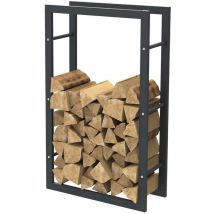 Bc-elec - HHWPF0018 Scaffale per legna da ardere in acciaio nero 100x60x25CM, scaffale per legna da ardere, scaffale per tronchi