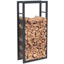 Bc-elec - HHWPF0019 Rangement à bois en acier noir 125x60x25CM, rack pour bois de chauffage, range-bûches