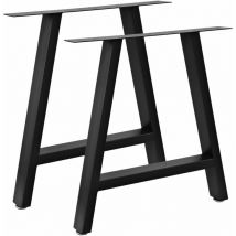 HJJTS0015-B 2 gambe da tavolo in acciaio nero 70x72cm, Gambe per mobili con piedini regolabili - Bc-elec