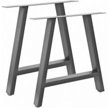 Bc-elec - HJJTS0015-S 2 patas de mesa de acero gris 70x72cm, Patas de muebles, Patas de mesa de metal con pies ajustables