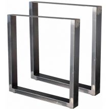 Bc-elec - HM7072-S 2 Pieds de table en acier vernis format rectangulaire 70x72cm, Pieds pour meubles, Pieds de table métal
