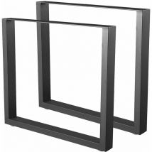 Bc-elec - HM8072-B 2 Stahl-Tischbeinen Set, schwarz, Möbelbeine, Metall-Tischbeine 80x72cm Möbelbeine