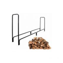 Bc-elec - HMFR-06 Armario de madera de acero negro 240X36X120CM, rejilla para leña, almacén de troncos