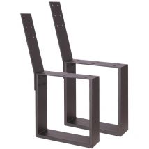 Bc-elec - HMTS-0101B 2 Pieds de banc en acier noir avec dosseret, Châssis de banc avec dossier 40x81cm