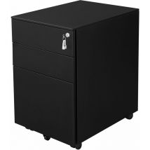 Bc-elec - PCP390-1B Stahl-Mobilcontainer mit Schubladen Büroschrank Mobilcontainer auf Rädern