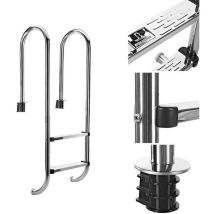 Pl002 Scaletta Da Piscina Con 2 Pioli In Acciaio Inox 304ss, 133cm, Scaletta Da Piscina Con 2 Gradini - Bc-elec