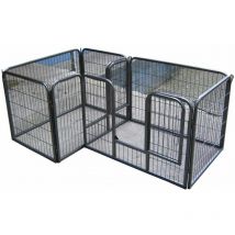 5663-1590 Recinzione per cuccioli, cani e altri animali, 7 pannelli, modulare - Bc-elec