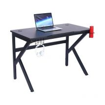 Bc-elec - WD0004 Bureau gamer 110x60x75cm table ordinateur gaming avec passe-câbles, porte-gobelet et support casque