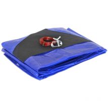 Kalembal - Bâche Piscine Ronde 3,6 m pour Piscine diamètre 3 m - Filet d'écoulement - Bleu - Résistante - Anti-UV - Oeillets
