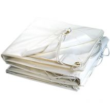 Bâche de Protection LUXE PVC 300g/m² – Indéchirable - Résistance moisissures, UV, imperméable - Multifonctions - 2 x 3 - Blanc