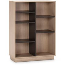 Bücherregal Bücherregal Vigo 110x80 cm, Büro Bücherregal, Eiche und Grau, 80 x 33 x 110 cm