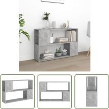 The Living Store Bücherregal Betongrau 100x24x63 cm Holzwerkstoff - Bücherregal - Regal - Wohnraumgestaltung - Betonlook - Grau