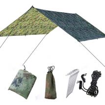 Shmshng - Bâches 300cm x 290cm Camping bâche imperméable Portable Ripstop Rain Tarp Parasol Compact Léger Abri pour Randonnée Backpacking Picnic
