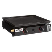 Neka - Plancha À Gaz 2 Feux - L 49 X L 41 X H 14 Cm - Noir - Livraison Gratuite