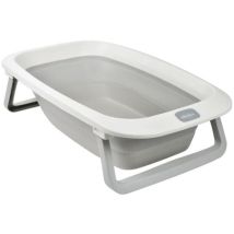 Béaba - Faltbare Badewanne Für Babys - Ultra Kompakt - Rutschfeste Füße - Ablassstopfen - Eazy Pop Camélé'o - 29l - Grau