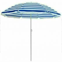 Aquariss - Beach Parasol Garden Outdoor Patio Sun Shade Tilting Umbrella 160cm Blue-White
