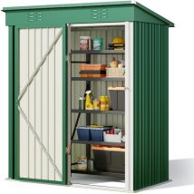 Abri de Jardin en Metal 162 x 95 x 182 cm Cabanon Vert sur Terrain - Bealife