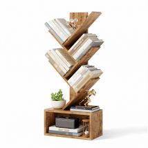 Bealife - Bibliothèque 5 Niveaux Étagère de Rangement 1 Casier Arbre Livre cd Magazine Salon Chambre Enfant Marron