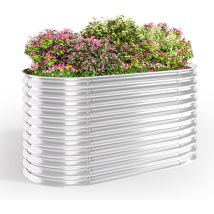 Hochbeet Gartenbeet Pflanzkasten Blumenkasten Blumenkübel für Gemüsegarten 160x80x80 cm mit metallischer Insektennetz-Basis - Bealife