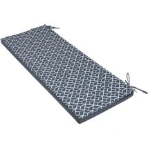 Coussin de Banc, 128cm x 50cm, Coussins de Siège, Résistant à l&#x27;eau, Coussins d&#x27;intérieur et d&#x27;extérieur, Gris Géométrique - Veeva