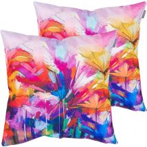 Bean Bag Bazaar - Veeva Coussins d'assise, Lot de 2, 43cm x 43cm, Coussins de Siège, Résistant à l'eau, Coussins d'intérieur et d'extérieur, Rose