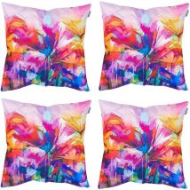 Bean Bag Bazaar - Veeva Coussins d'assise, Lot de 4, 43cm x 43cm, Coussins de Siège, Résistant à l'eau, Coussins d'intérieur et d'extérieur, Rose