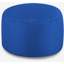 Veeva Pouf Rond, Repose-Pieds - 38cm x 20cm - Textile Tissé, Résistant à l'eau, Poufs d'intérieur et d'extérieur, Bleu, oeko-tex
