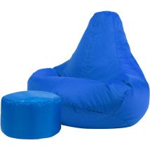 Bean Bag Bazaar - Veeva Pouf Fauteuil Recliner et Repose-Pieds, Pouf Spécial Gamer - 90cm x 73cm, Textile Tissé, Résistant à l'eau, Poufs d'intérieur
