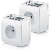 2x digitale Zeitschaltuhr in kompakter Bauform Kinderschutzsicherung / Zufallsschaltung - Bearware