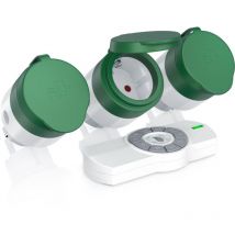 Außenbereich Funksteckdosen-set 3x Outdoor Steckdosen + Fernbedienung / Max. 25m - Bearware