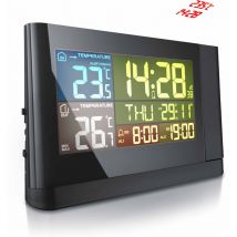 Wetterstation mit Außensensor, Funkwetterstation mit Projektion (um 180° drehbar) & Farbdisplay - Bearware