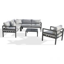 Beaubourg - 6-Sitzer-Eckgartenmöbel, Aluminium - paris garden