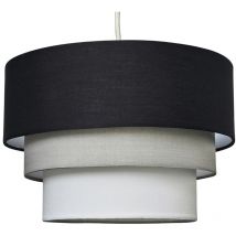 Aztec 3 Tier Modern Black Grey White Fabric Ceiling Pendant Light Shade