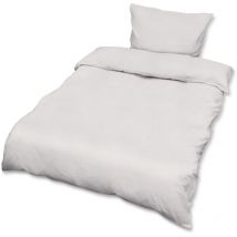 Beautissu - 2 x Set Copripiumino Julie - Federa Cuscino 80x80 - Biancheria da Letto Singolo, in 100% cotone, dotato di cerniera Bianco, 200cm, 135cm