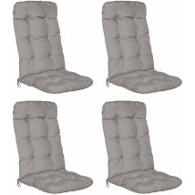 Beautissu 4er Set Hochlehner Auflage Flair HL 120x50x8 cmHellgrau