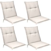4er Set Niedriglehner Auflage Base nl 100x50x6 cm Natur - Beautissu