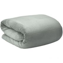 Couverture polaire Aurelia Gris clair, 240x220 cm - Beautissu