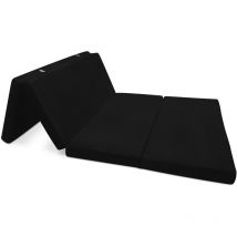 Beautissu - Colchón Plegable Campix - Cómodo y Ahorra Espacio - con Funda de Microfibra Negro, 195x120x7 cm