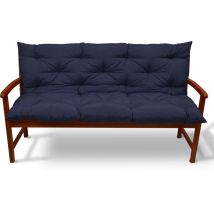 Beautissu - Cuscino con Schienale Flair br per panchine - Comodo Supporto Imbottito con spalliera Blu scuro, 120x100x10cm