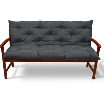 Cuscino con Schienale Flair br per panchine - Comodo Supporto Imbottito con spalliera Grigio grafite, 150x100x10 cm - Beautissu