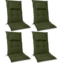 Beautissu - Cuscino per sedie da giardino HighLux hl - Set of 4 Cuscino per sedie e sdraio - cuscini spessi 7 cm - Made in eu Verde scuro