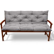 Beautissu - Flair br - Colchón, Respaldo, cojín de Bancos de jardín, terraza o balcón Gris claro, 180x100x10 cm
