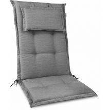 Beautissu - HighLux hl Coussin dossier haut Coussin exterieur jardin 120x52cm – Épaisseur 7cm – Fait en ue – Résistance uv Gris clair