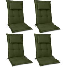 Beautissu - HighLux hl - Set de 4 Cojín para sillas de balcón o Asiento Exterior con Respaldo Alto - 120x52x7 cm - Cojines para tumbonas y terrazas