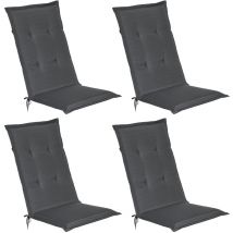 Loft hl - Set de 4 Cojines para sillas tumbonas mecedoras de balcón o Asiento Exterior con Respaldo Alto - 120x50x6 cm Gris grafito - Beautissu