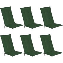 Loft hl Set di 6 Cuscini per Sedia a Sdraio 120x50x6cm Verde scuro - Beautissu