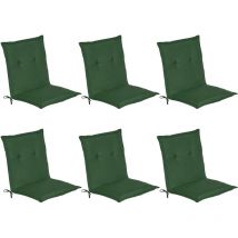 Beautissu Loft NL Set di 6 Cuscini per sedie da Giardino e spiaggine - 100x50x6cm - soffice Imbottitura e Comfort ExtraVerde scuro